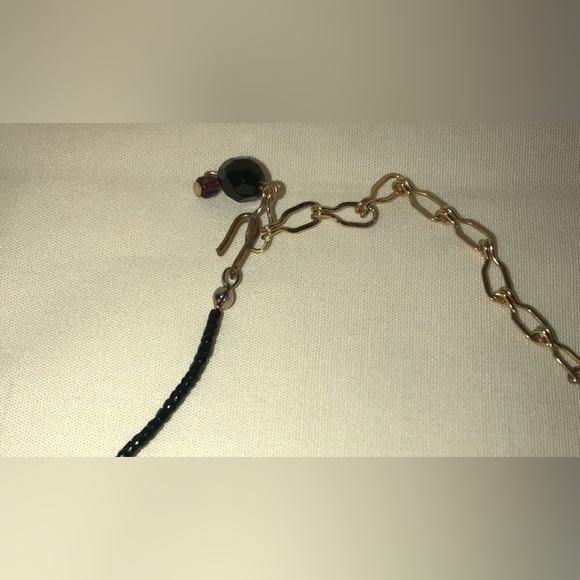 Handcrafted Black & Purple Crystal Bead 18” Necklace - Picture 12 of 14